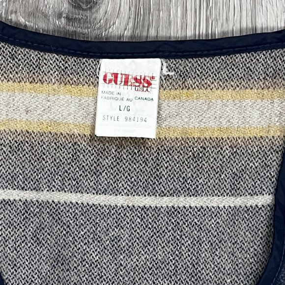 Rare Vintage 1980s Guess Women's Large Multicolour Striped Vest - Picture 3 of 7